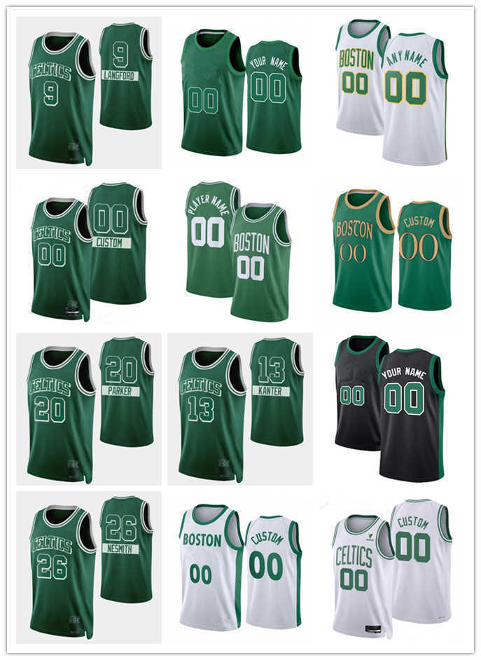 

75th Custom Jersey Men Women Youth 13 Enes Kanter 9 Romeo Langford 26 Aaron Nesmith 20 Jabari Parker Boston''Celtics''Basketball Jerseys, Color