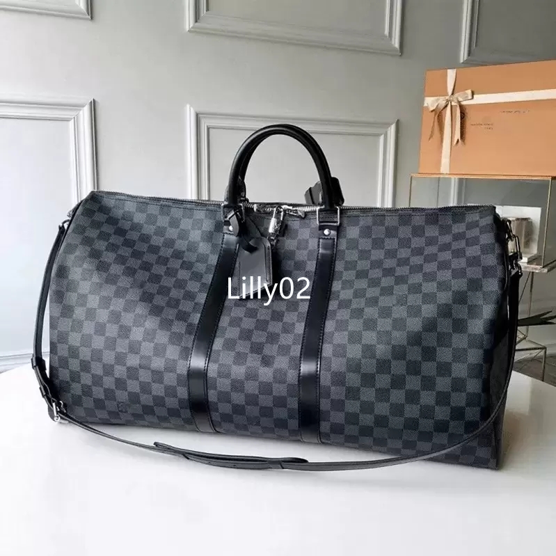 

Designers fashion duffel bags luxury men female travel bags leather onthego handbags large capacity holdall carry on luggage bag, Old flower yellow handle