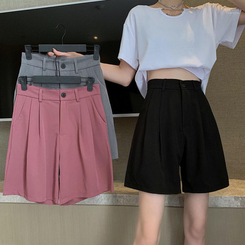 

Women's Shorts Fashion High Waist Women Casual Half- Length Loose Female Pockets 2022 Korean Style Lady Summer Streetwear, Black