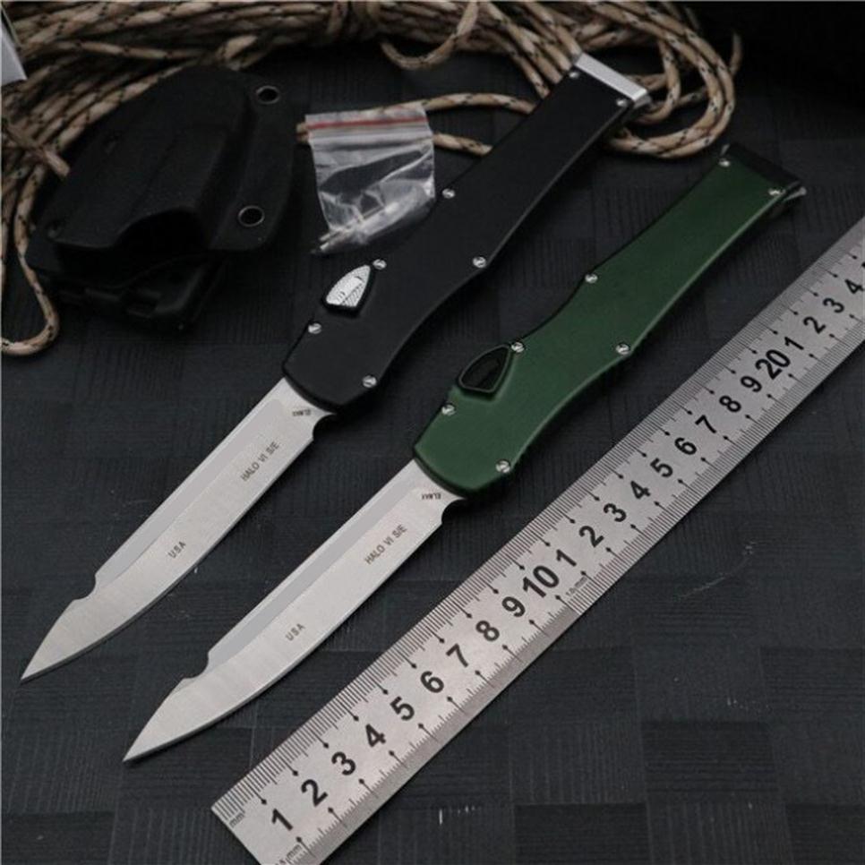 

HALO VI Automatic knife D2 Blade Pull tail 6061-T6Aviation aluminum alloy Camping survival Tactical knives Outdoor BM3300 EDC Tool220d
