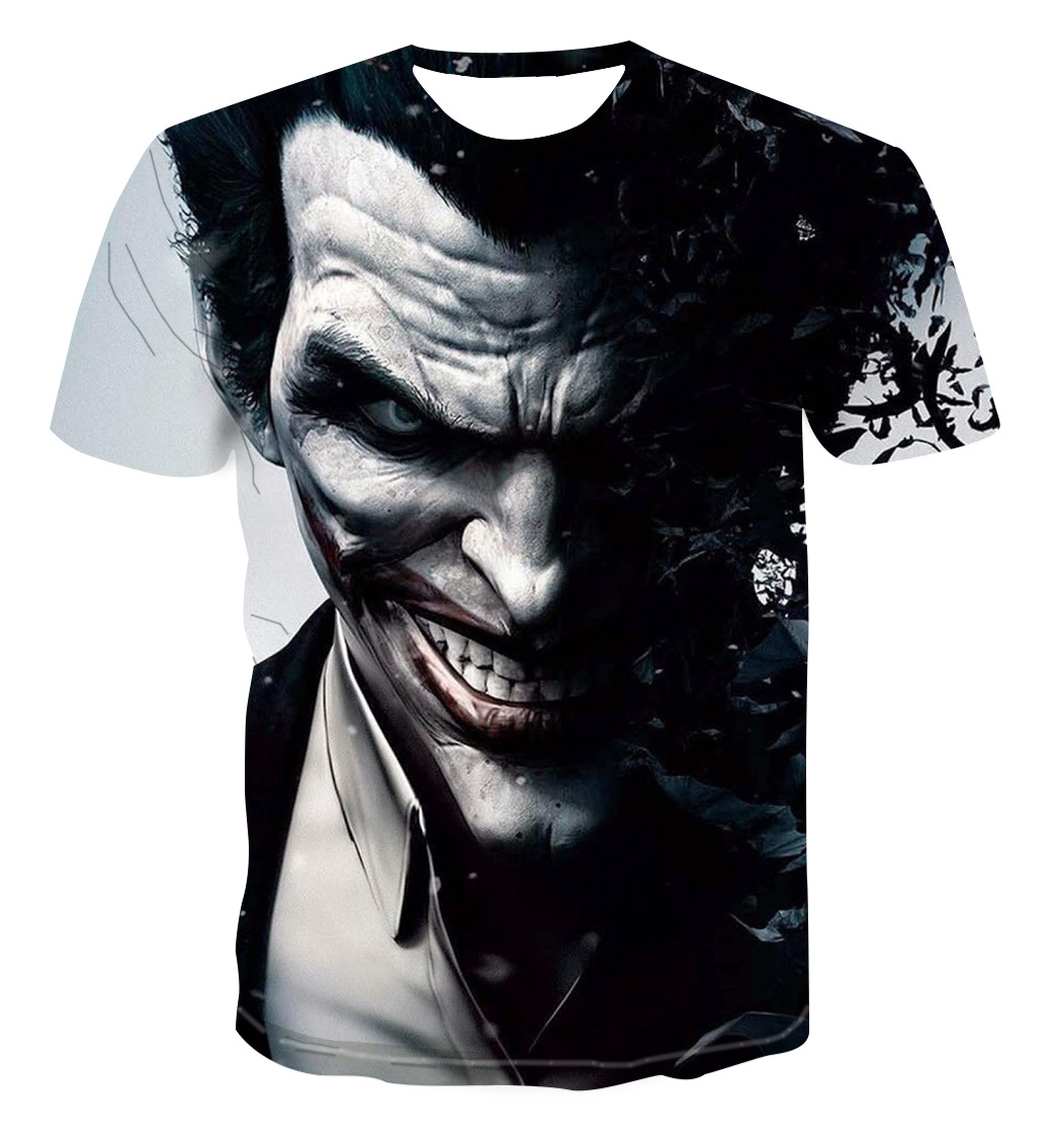 

Men's T-Shirts Summer New American Movie Clown Back Soul Series T shirt 3D Digital Printing Short sleeved T-shirt, As pic