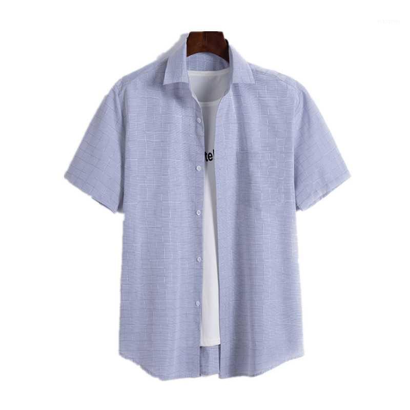 

Summer Men Korean Fashion Large Size Casual Plaid Thin Short Sleeve Shirt Blusas Blouse Koszule Bluzka Xadrez Clothing Men's Shirts, Gray