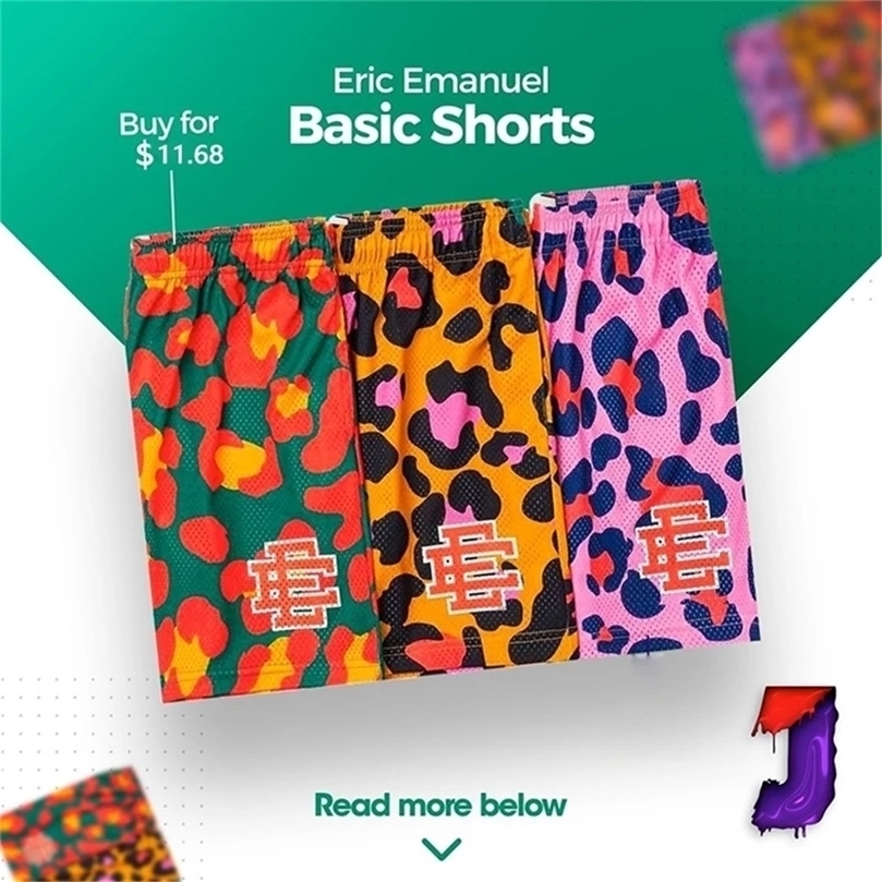 

Eric Emanuel EE Basic Short Men's fitness shorts beach pants basketball training street trend sweat mesh breathable 220510, 02