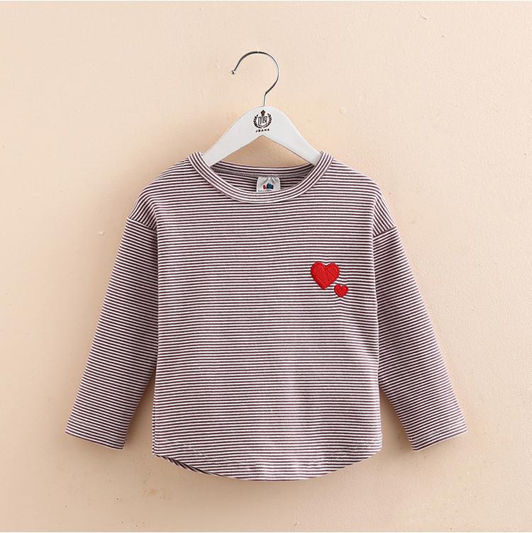 

T-shirts Striped Girls T-Shirt Long-sleeve Baby Kids O-neck Bottoming Shirt For Children Clothes Spring Girl Tops MO9T-shirts, Black