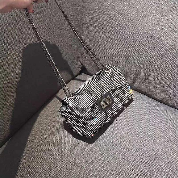 

Clutch Evening Bag Underarm Bag with Diamonds One Shoulder Crossbody Women's BagS, Silver
