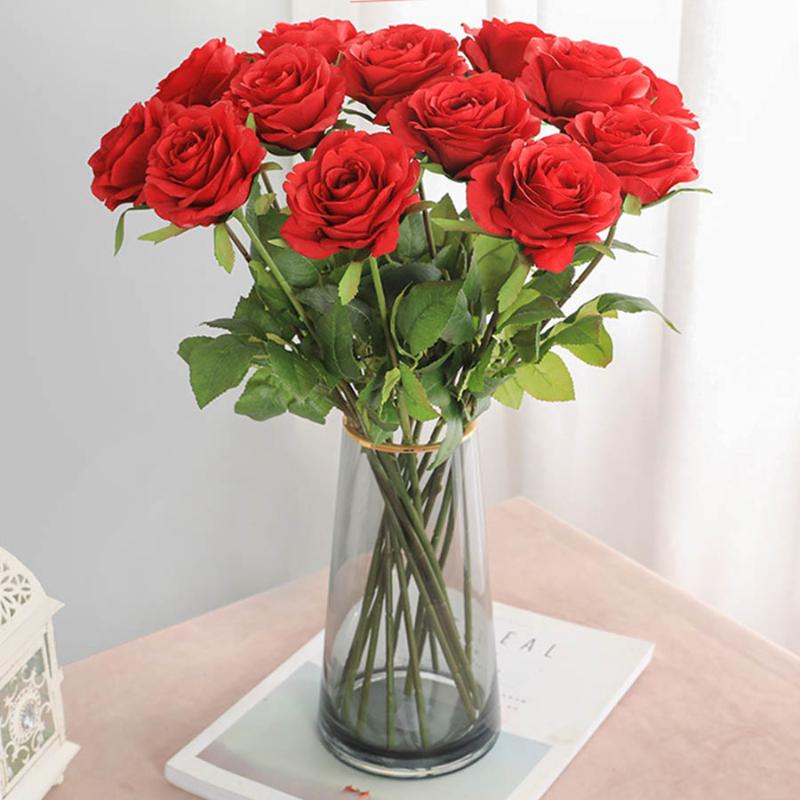 

Decorative Flowers & Wreaths Living Room Home Decoration Simulation Fake Rose Bouquet Wedding Single Bulgarian Artificial Flower