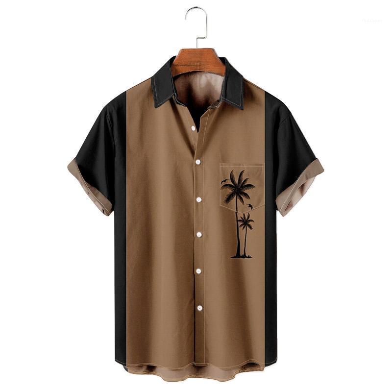 

Men's Casual Shirts Long Shirt White Button Down Men Mens Floral Hawaiian Short Sleeve Beach S Black SleeveMen's, Brown