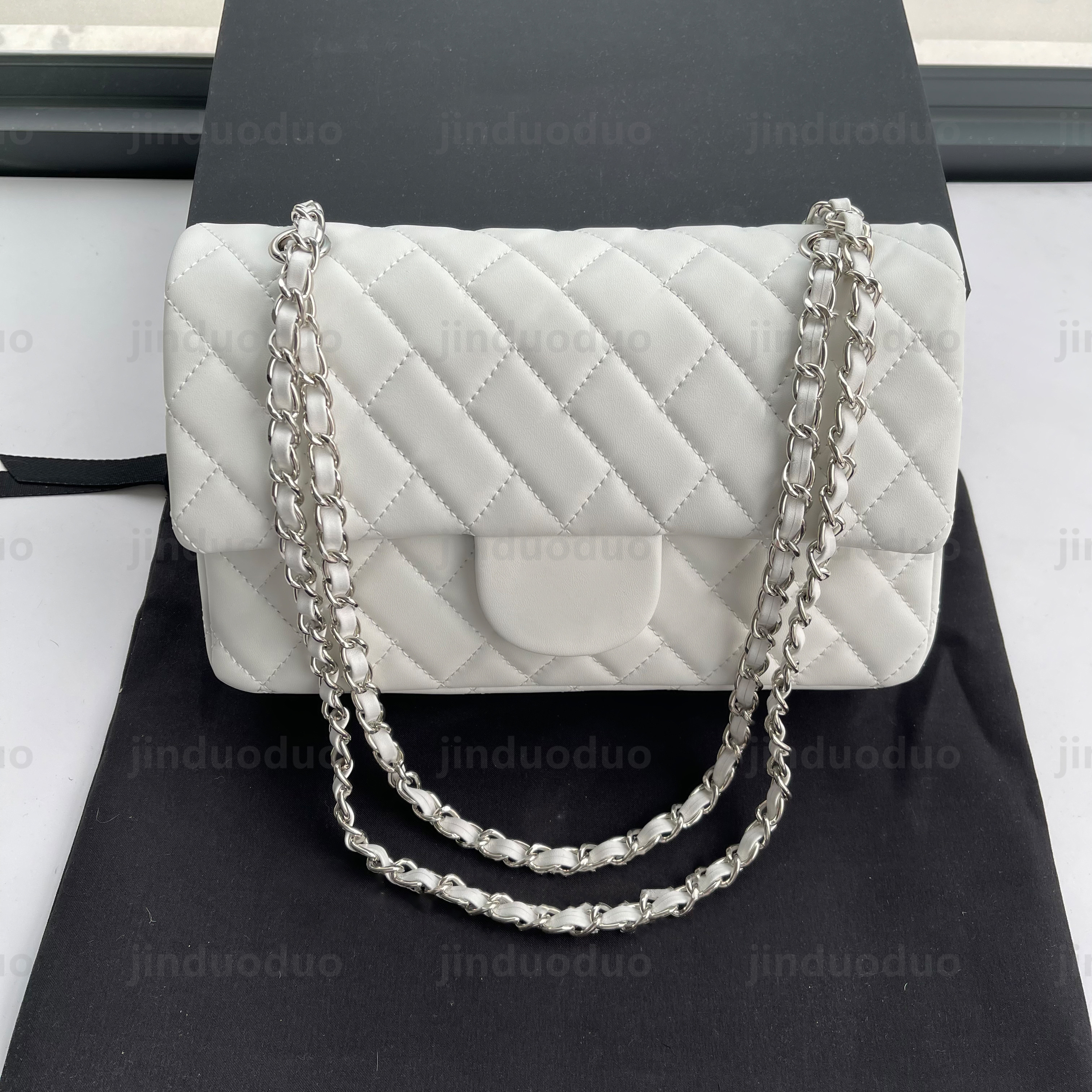 

Designer Clutch Flap Shoulder Chain CF Bag 19 WOC Handbag totes boy Bags Check Velour Thread Purse Double Letters Solid Hasp Square St, Mini cf -20 cm-black
