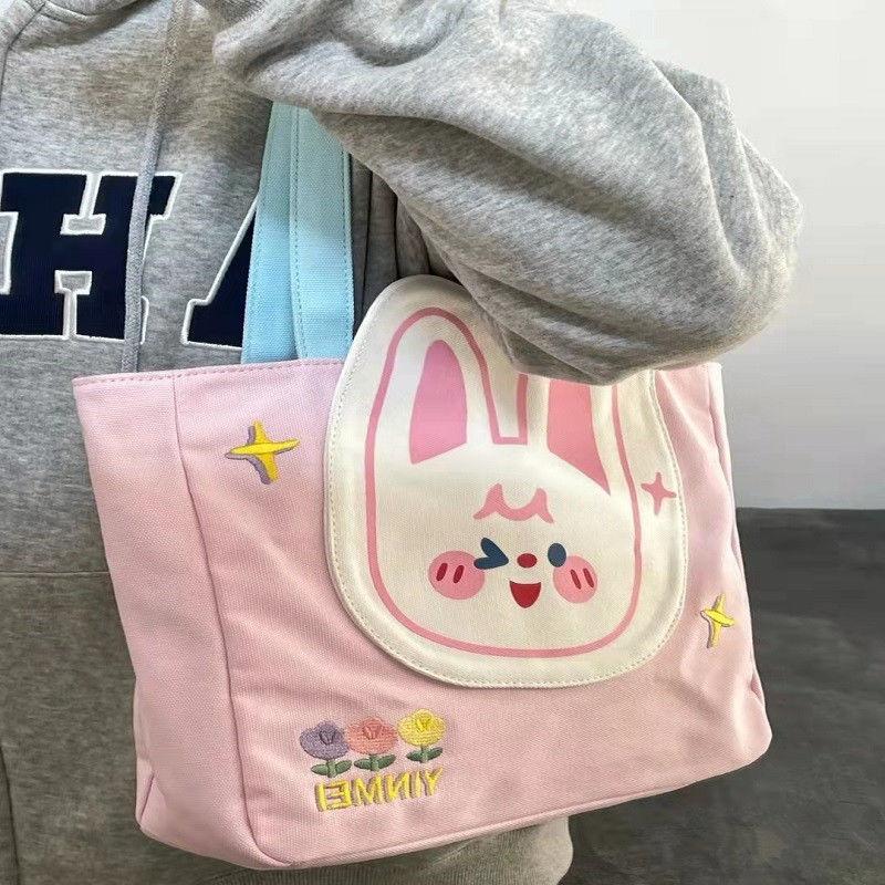 

Evening Bags Pink Patchwork Shoulder Bag Femme Kawaii Japanese Style Large Capacity Tote Bolso Mujer Floral Embroidery HandbagsEvening Eveni