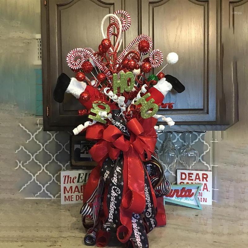 

Decorative Flowers & Wreaths 45CM Christmas Tree Hanging Upside Down Door Decoration Home Party Wedding Garland Window Decor Craft Year#RU