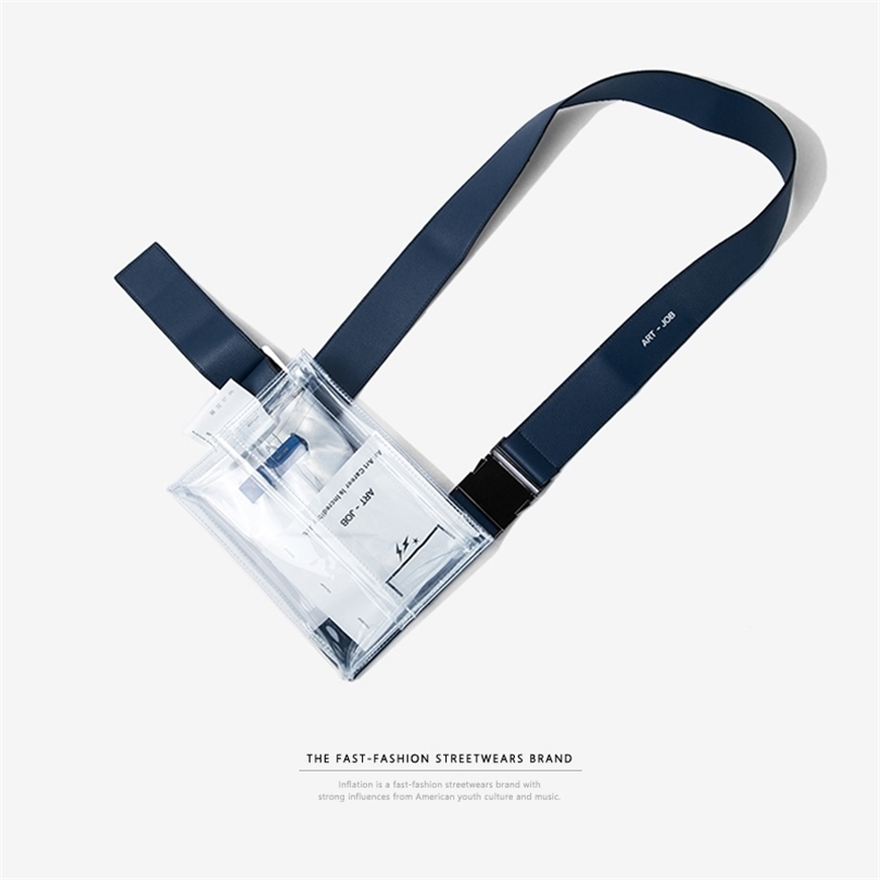 

INFLATION Clear PVC Transparent Fanny Pack High Quality Study PVC Waist Bag Travel Phone Belt Bag Pouch 152AI 201118, White