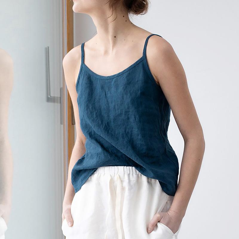 

Women' T-Shirt 2022 Fashion Summer Women Girls Camisole Sexy Elegant Ladies Sleeveless Casual Loose Solid Color White Cotton Tops