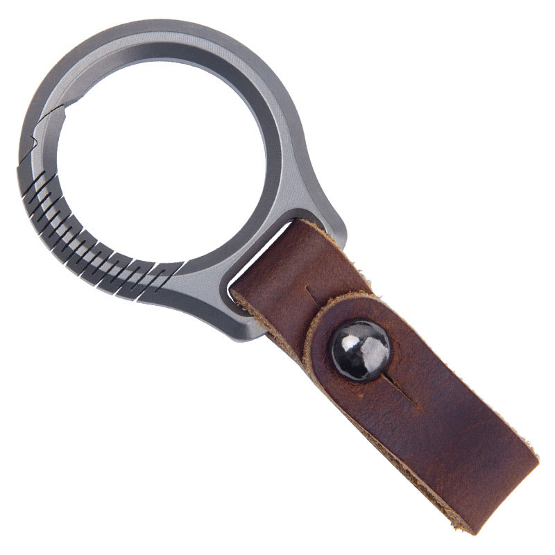 

Titanium + Leather Outdoor Gadgets Keychain Tool Match with various Pendant EDC