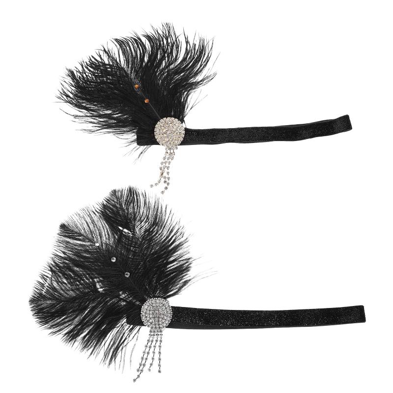 

Bandanas 2Pcs Creative Plume Headband Lovely Hair Decor Style Hairband