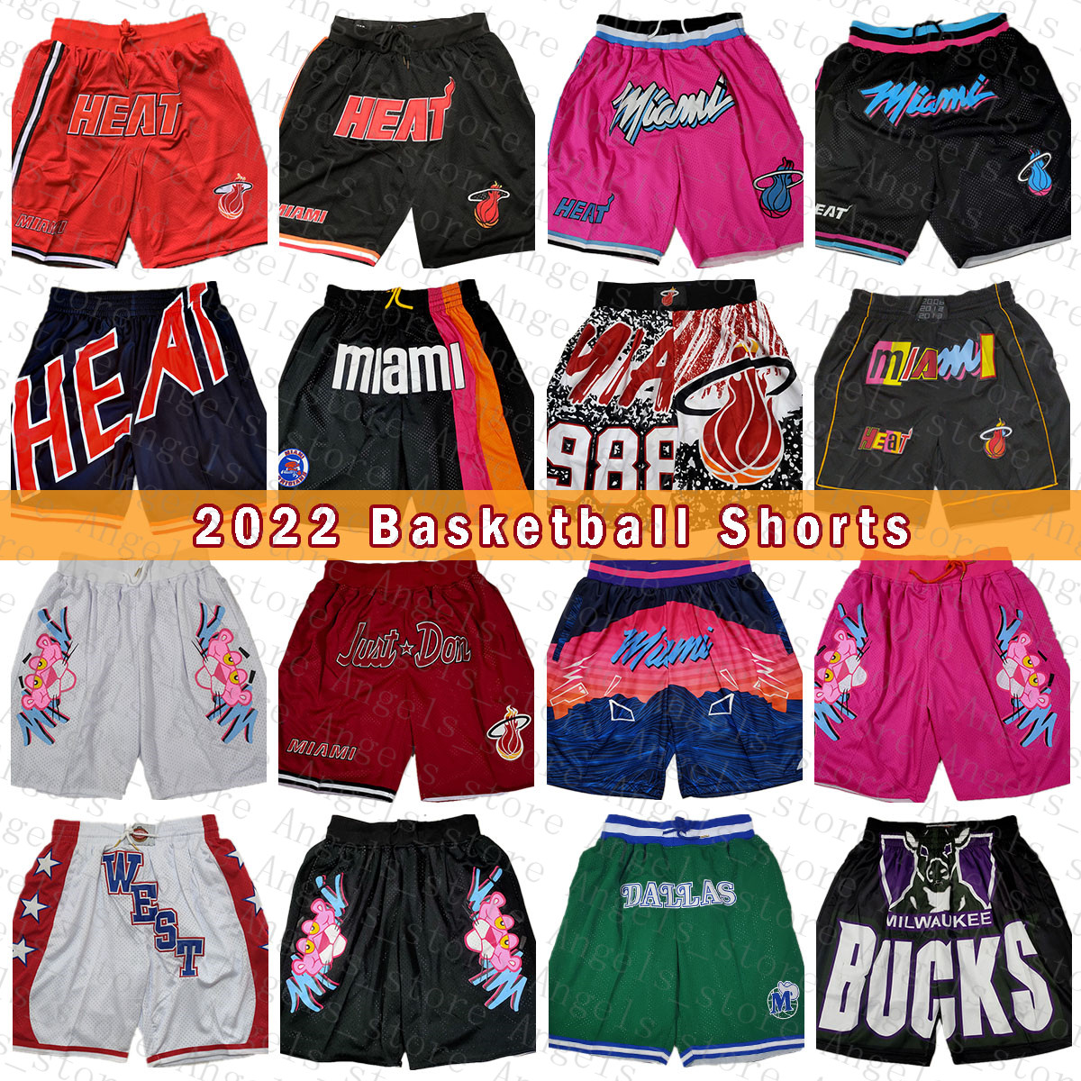 

JUST DUN Miami''Heat''Men 2022 Basketball Shorts Mitchell & Ness 031, Just shorts