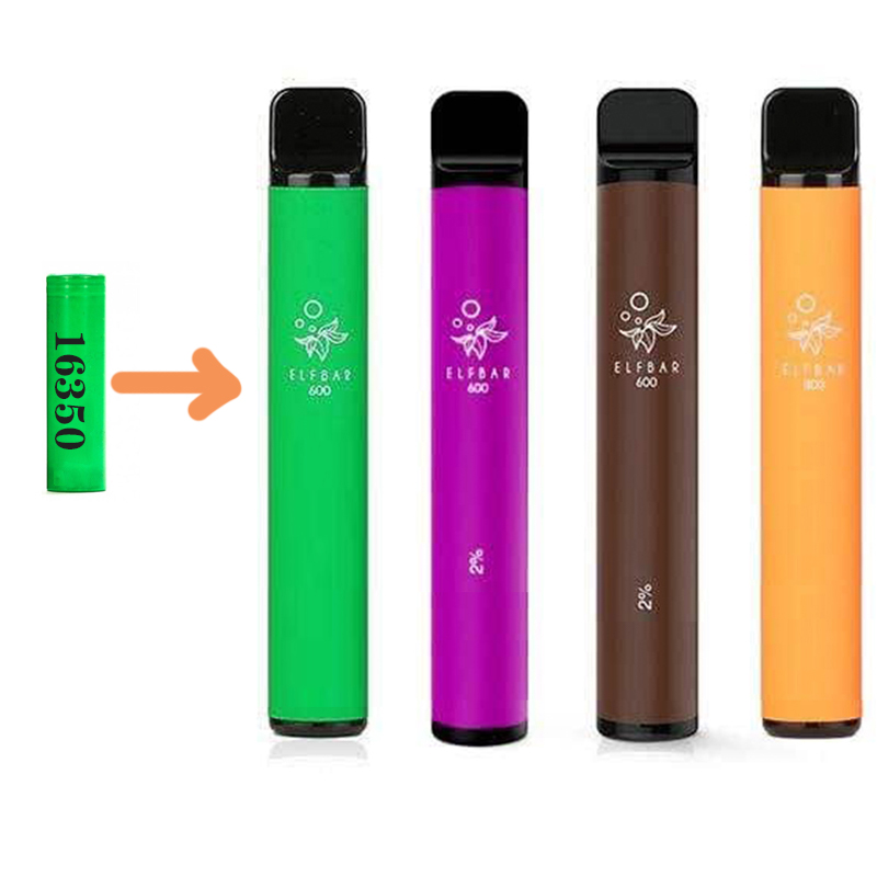 

16350 Battery Elf 600 puffs wifh Disposable 16350mAh 2ml Prefilled 2% Cartridge Device