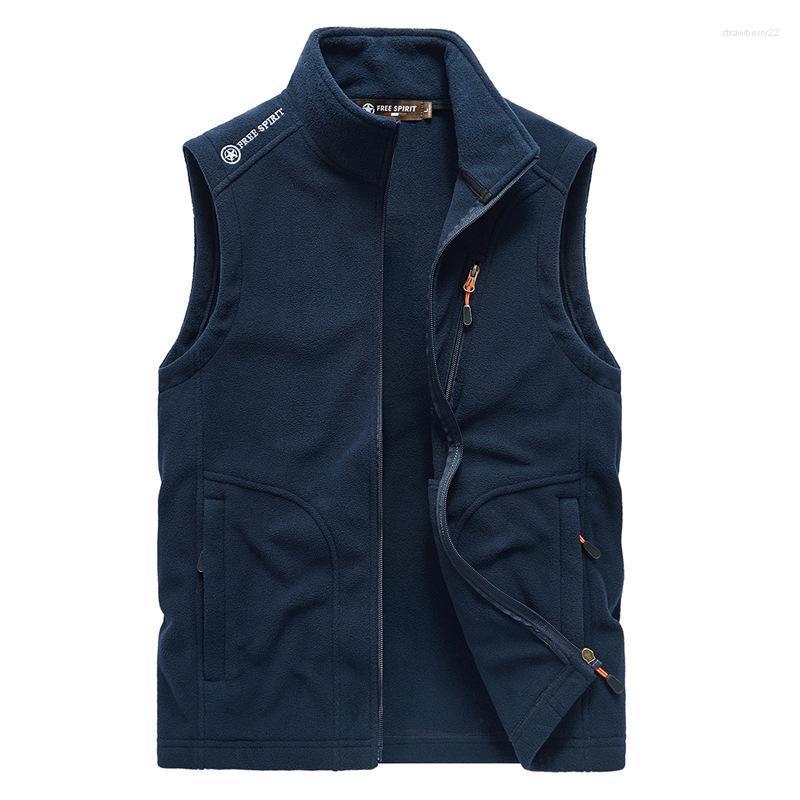 

Men's Vests 2022 Winter Warm Vest Spring And Autumn Fashion Waistcoat Fleece Jacket Male High Quality Brand Sports Outdoor Stra22, Black