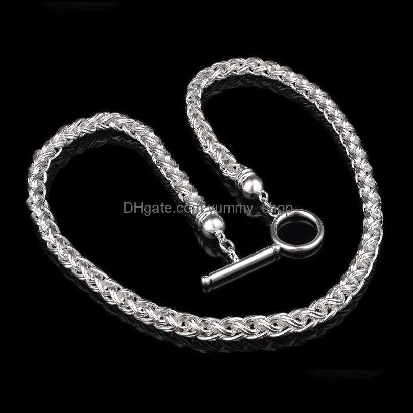 

Chains Necklaces Pendants Jewelry Top Grade Sier Fashion Link Chain Necklace For Women Girl Men Party Wholesale Ship Drop Delivery 2021 Pi