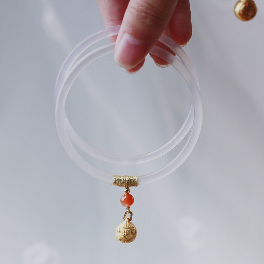 

Bracelet Natural Agate One Step Ring Pair of Temperament Versatile