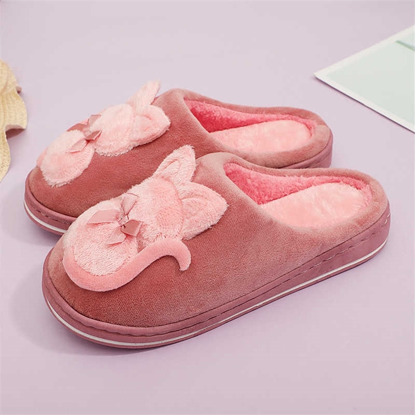 

Winter Flat Home Slippers Cute Cat Womens Soft Plush Furry Women Warm Fluffy Ladies Female Couple Style Woman Shoes Girls 210721, Light purple