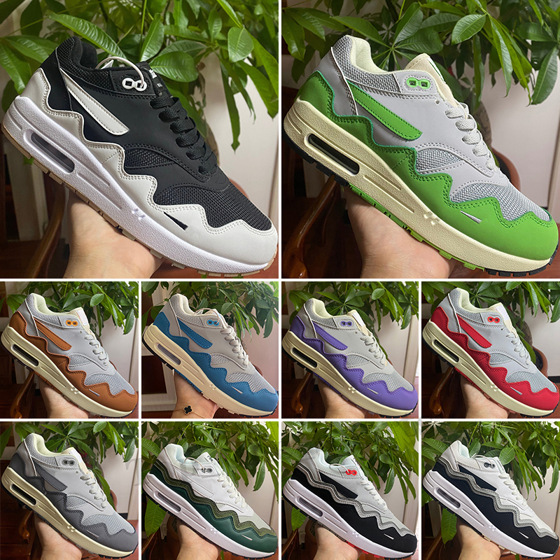 

Max 1 87 Mens Running Shoes 1s Aqua Noise Black Grey Monarch Night Maroon Baroque Brown Cave Stone Saturn Gold London Amsterdam Elephant women men Sports Sneakers, Color 12