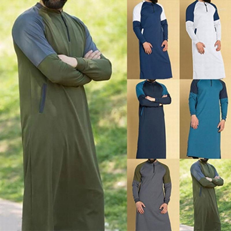 

Ethnic Clothing Jubba Thobe Arabic Islamic Men Ramadan Muslim Saudi Abaya Dubai Long Robes Traditional Kaftan PW209