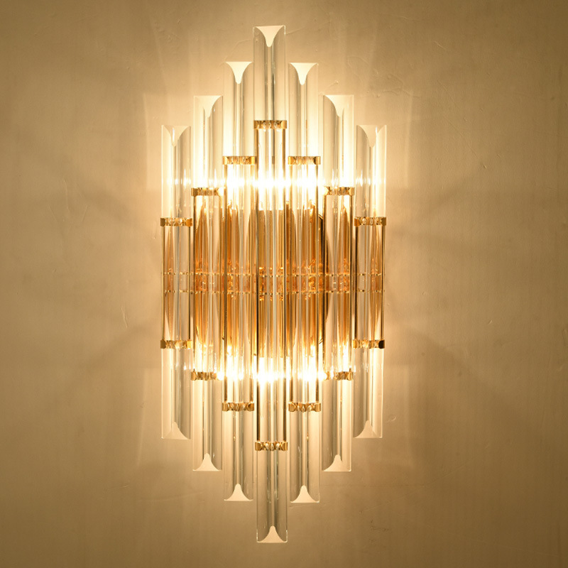 Led Vanity Lights Fixtures Hotel Bedside Crystal Wall Lamps Living Room Aisle Staircase Wall Lighting Bathroom Modern Gold Sconce-image-415449892