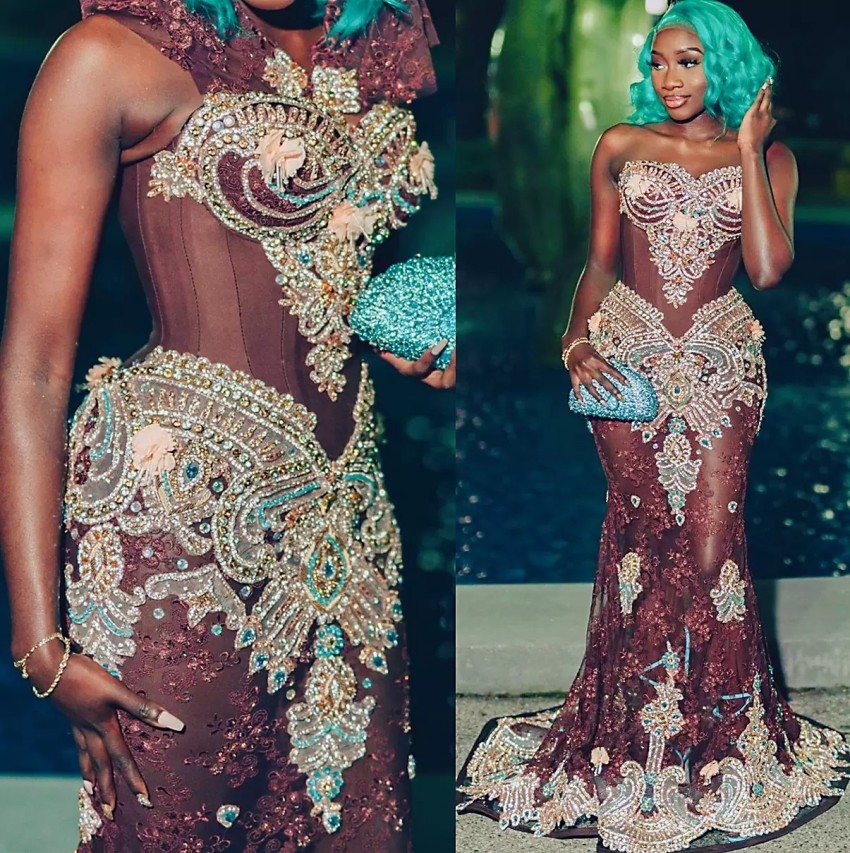 

Plus Size Arabic Aso Ebi Luxurious 2022 Lace Mermaid Prom Dresses Beaded Crystals Evening Formal Party Second Reception Birthday Engagement Gowns Dres C0630xq, Hunter