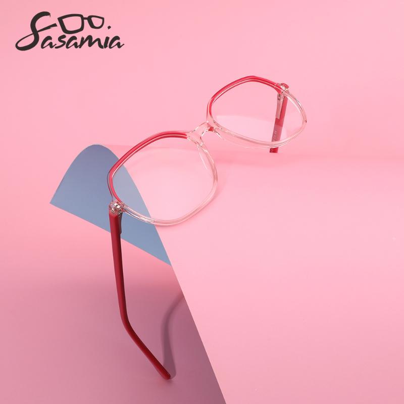 

Fashion Sunglasses Frames SASAMIA Women Eyewear Frame Oval Patchwork Color Eyeglasses With Floral Legs Optical Female Glasses Brand WD4119