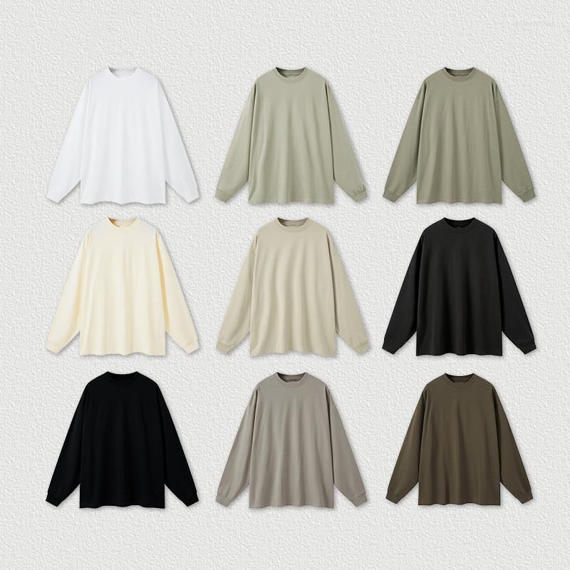 

Men' T-Shirts Autumn Winter Full Sleeve High Street Solid Color Tshirts Man Oversize Loose Casual European Style Tees TopsMen' Imon22, Beige