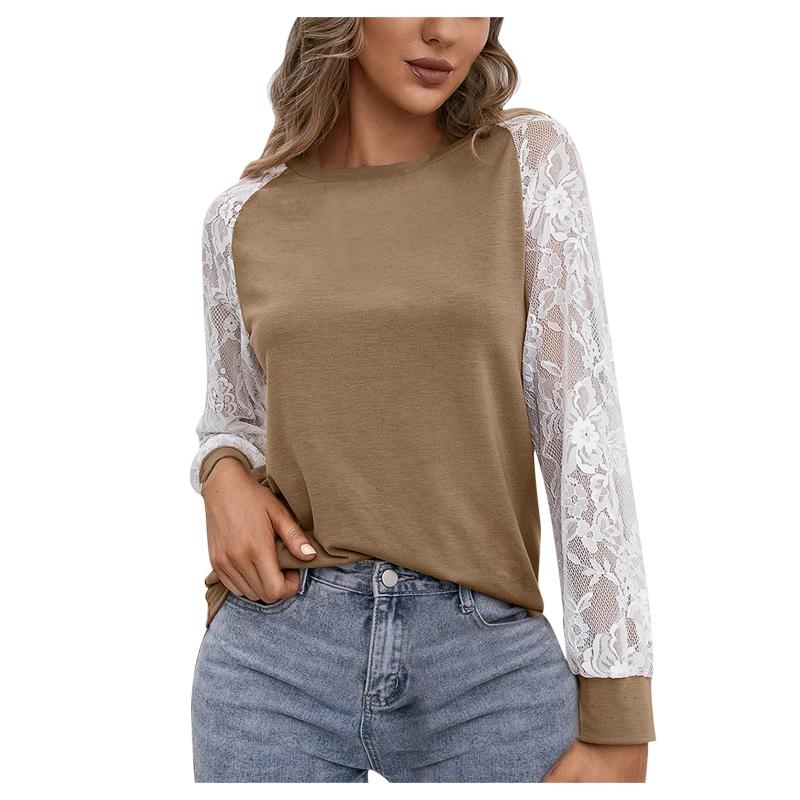 

Women' Blouses & Shirts Women Tops Summer Ladies Blouse Casual Fashion Shirt Thermal Long Sleeve V NeckWomen, Coffee