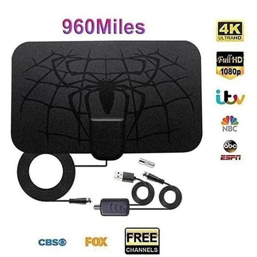 

TV Antenna 4K 8K 25DB High Gain HD TV DTV Box Digital EU Plug 3000 Miles Booster Active Indoor Aerial Flat Design304a