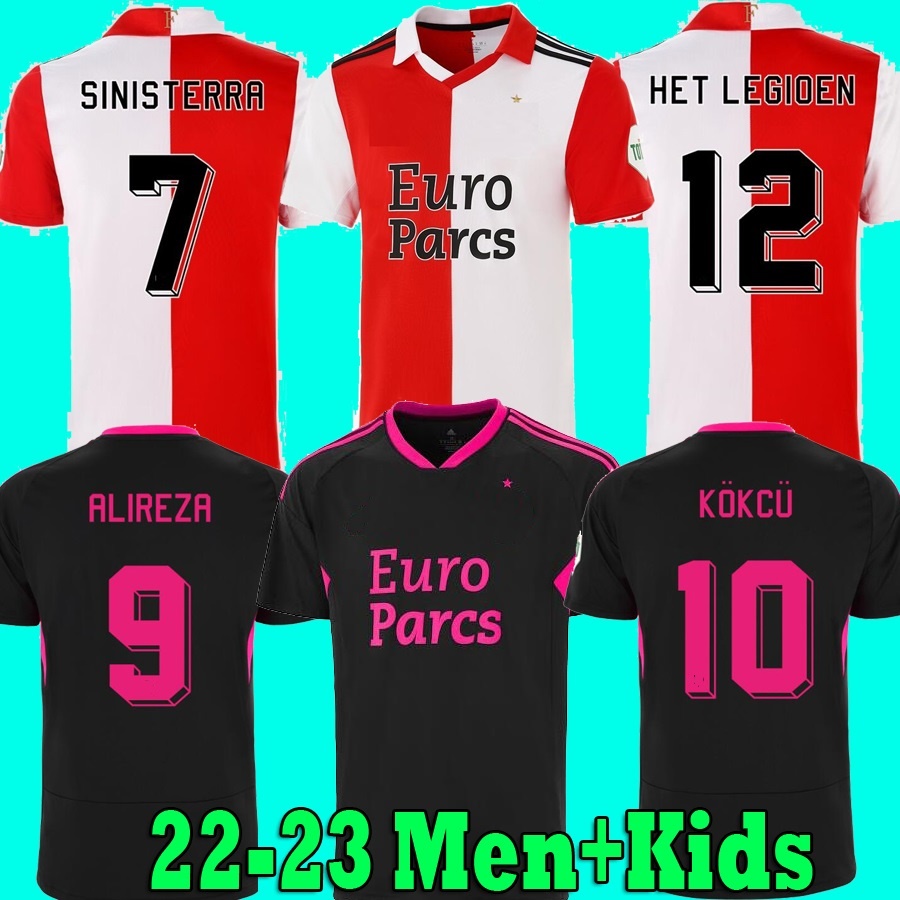 

22 23 FeyenoordS Home away soccer jerseys 2022 2023 KOKCU ALIREZA HET LEGIOEN Football shirts men kids, 3rd