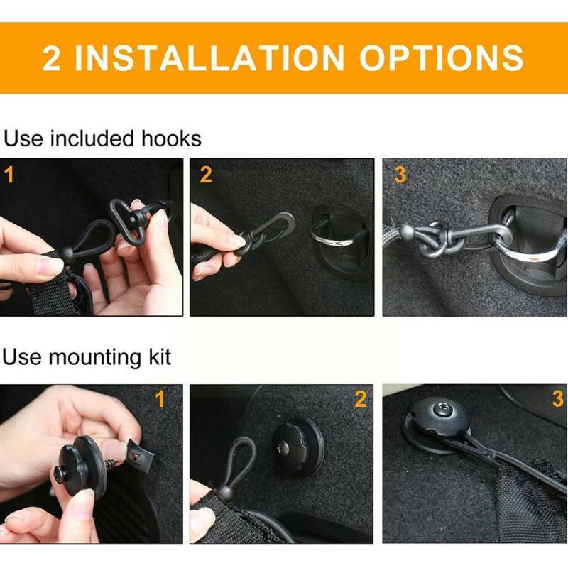 

Car Organizer Trunk Storage Net, Cargo Net For Truck Bed Rear Frame, Elastic Frame Hook With Nylon Universal W7E4