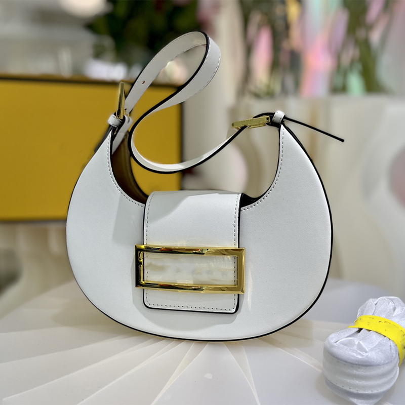 

Fashion Double F Croissant Designers Bags Classic Black Leather 21cm Handbag High Quality Designer Handbag One Shoulder Woman Luxurys Crossbody Purses Handbags