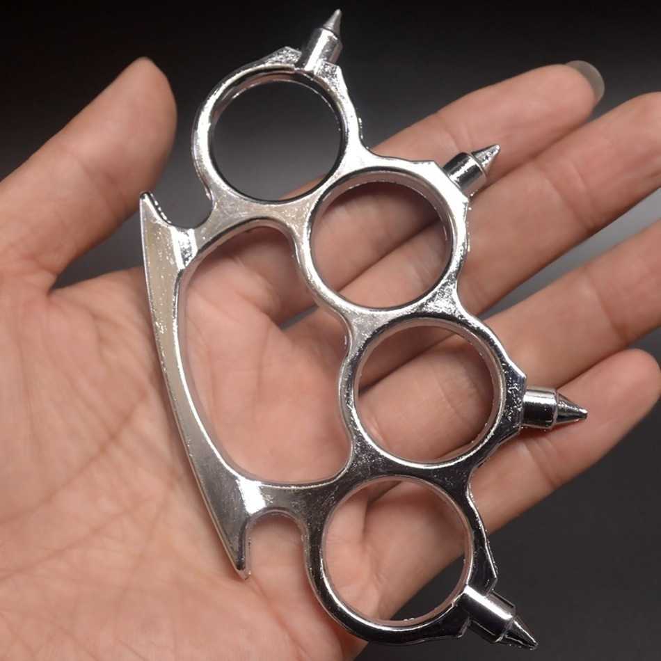 

EDC Dusters Outdoor Accessories Tiger Pointed Finger Fist Ring Iron Four Martial Arts Hand Buckle Defense Fight D455SE