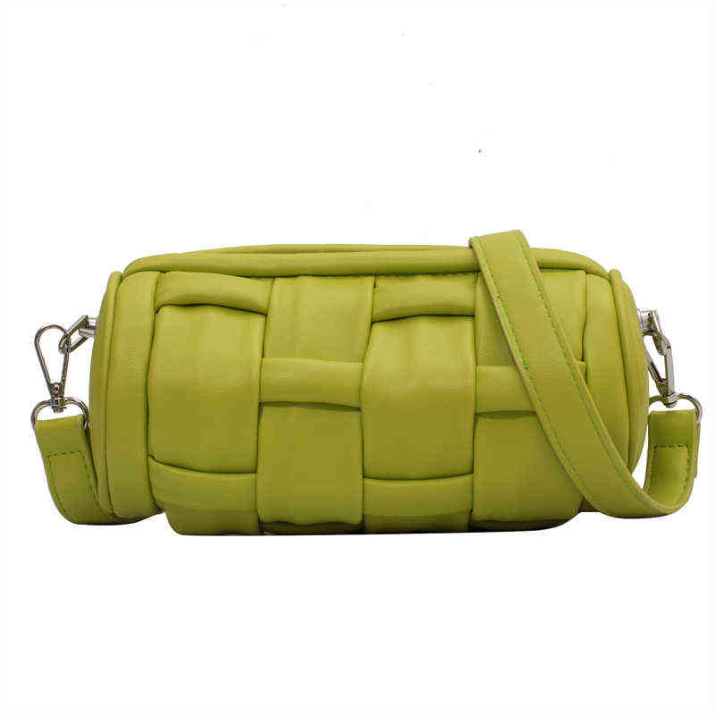 

Evening Bags Barrel Shaped Handbags Small Soft Braided Pu Leather Crossbody Sling Bag for Women 2022 Summer Luxury Brand Shoulder Purses 220428, Black