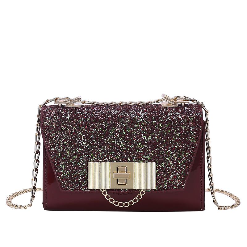 

Evening Bags Fashion Leather Glitter Flap Women Crossbody Bag Designer Female Trendy Shoulder Pouch Daily Elegant Sequined Purse, Black