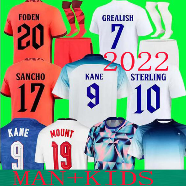 

2022 FODEN soccer jerseys ENGlANDS 2023 inglaerra KANE STERLING GREALISH RASHFORD MOUNT SANCHO 22 23 national Football shirt men kids kit full set uniform WHITE, Home man player version 2