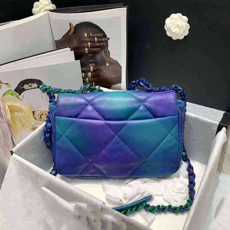 

tie dyed calf flap bag 19 series purple genuine leather handbag shoulder Fashion Luxury designer Send yyogz, Additional charges