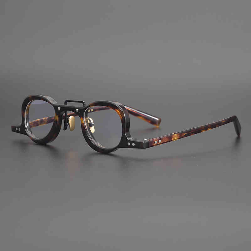 

classical tortoiseshell small square hand-made glasses men's and women's height number small face optical glasses