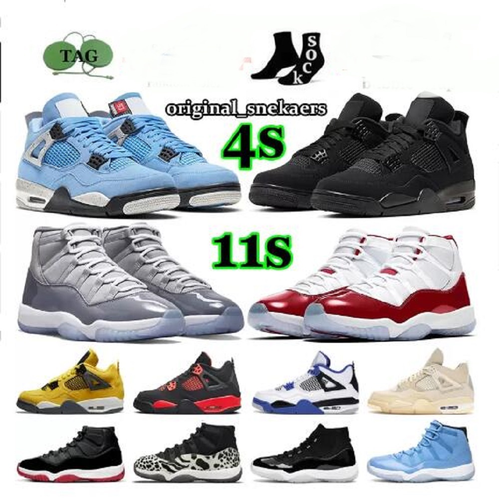 

Jumpman 4 Men Basketball Shoes 11 Mens Womens Sneakers jorda 4s Black Cat Infrared Cactus Jack Cool Grey 11s Bred Outdoor Sports Trainers Shoe, # 37