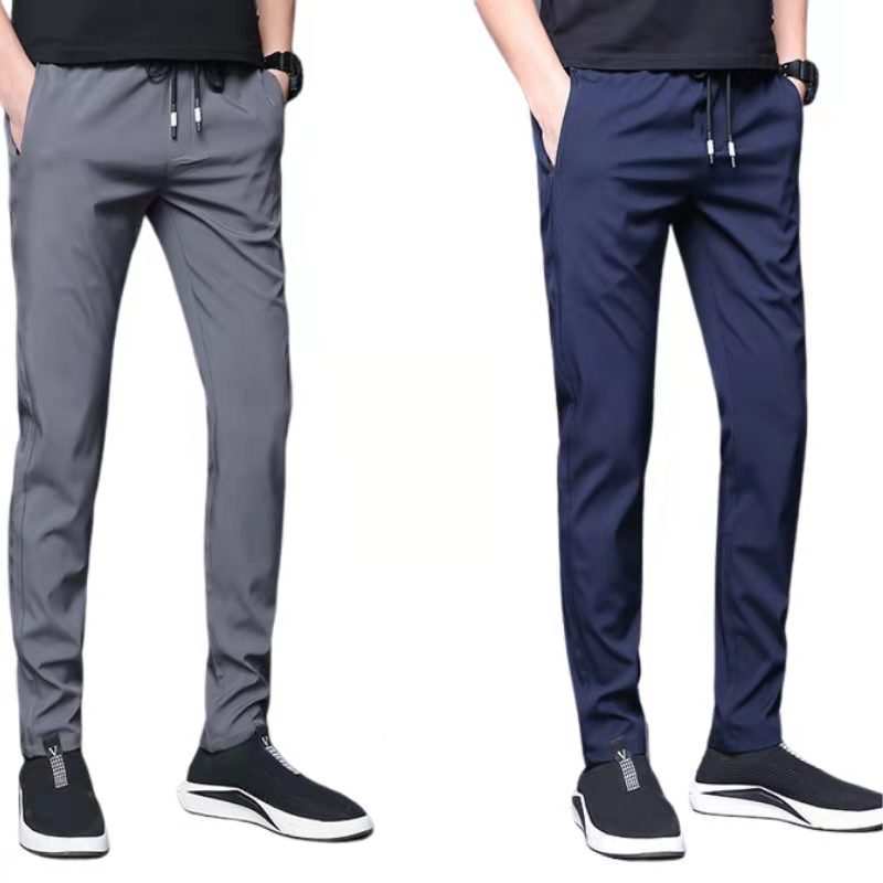 

pants cool boys' Leggings summer thin ice silk high elastic leisure sports SLIM STRAIGHT pantspants leisure 2-piece package, As shown in the figure