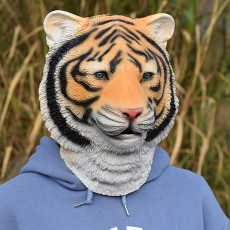 

Mascot doll costume Halloween Christmas Tiger Mask Animal Hood Tiger Hood Lion Head Mask Cos Northeast Tiger Funny Funny Mask