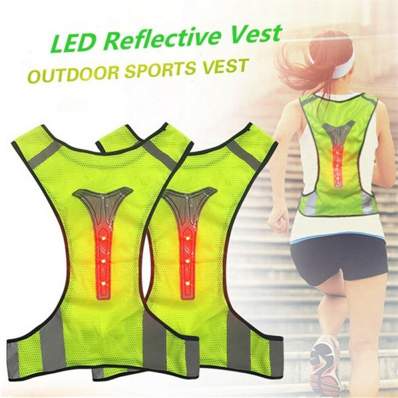 Vêtements de moto, gilet réfléchissant de cyclisme, LED, course à pied, sécurité en plein air, Jogging, veste de visibilité respirante