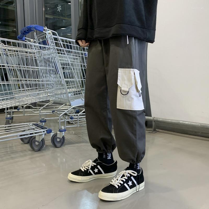

Men' Pants Jogging Men Autumn Trendy Brand Loose Port Style Multi-pocket Cargo Japanese Streetwear MenMen' Naom22, Black