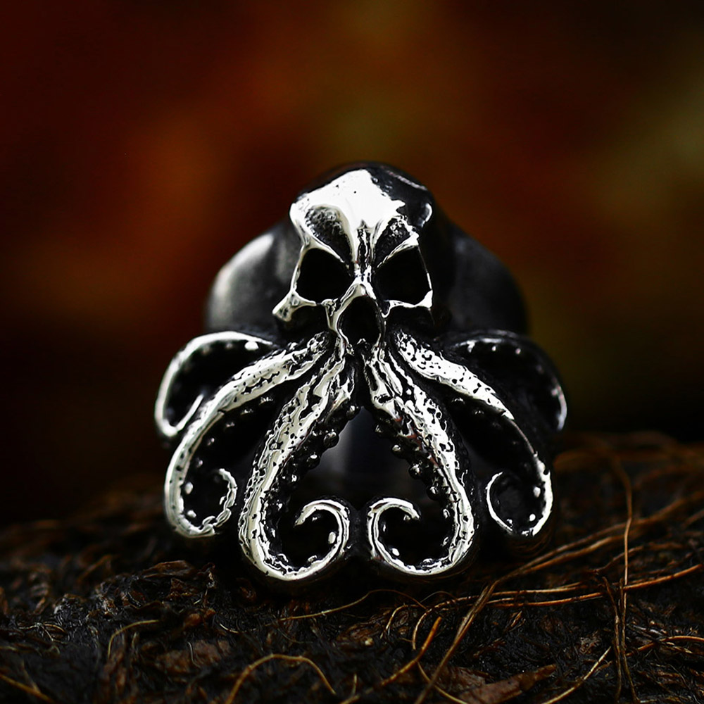 

Deep Sea Monster Kraken Octopus Ring For Men Biker Stainless Steel Skull Ring Fashion Party Jewelry Gift Wholesale