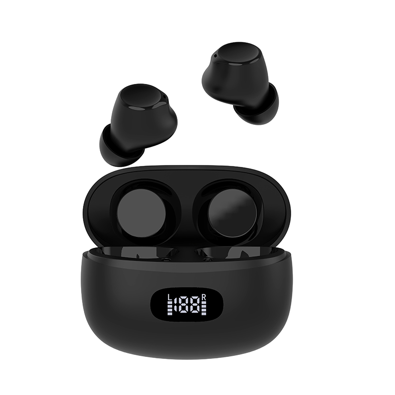 

TWS YK21 Wireless Headphones Bluetooth Earphones Touch control Waterproof LED Display 9D Stereo Headsets Low Latency Eeabuds, Black