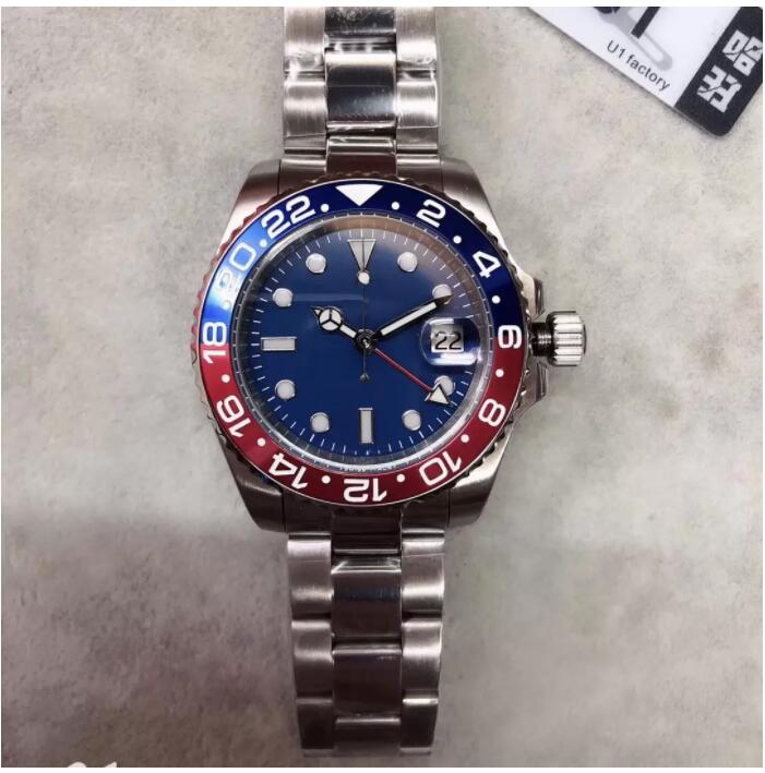 

ST9 Watch Stainless Black Blue Batman Ceramic Bezel Luxury Mens Asian 2813 Mechanical Automatic Movement GMT Self-winding Men Watches 126710 Wristwatches