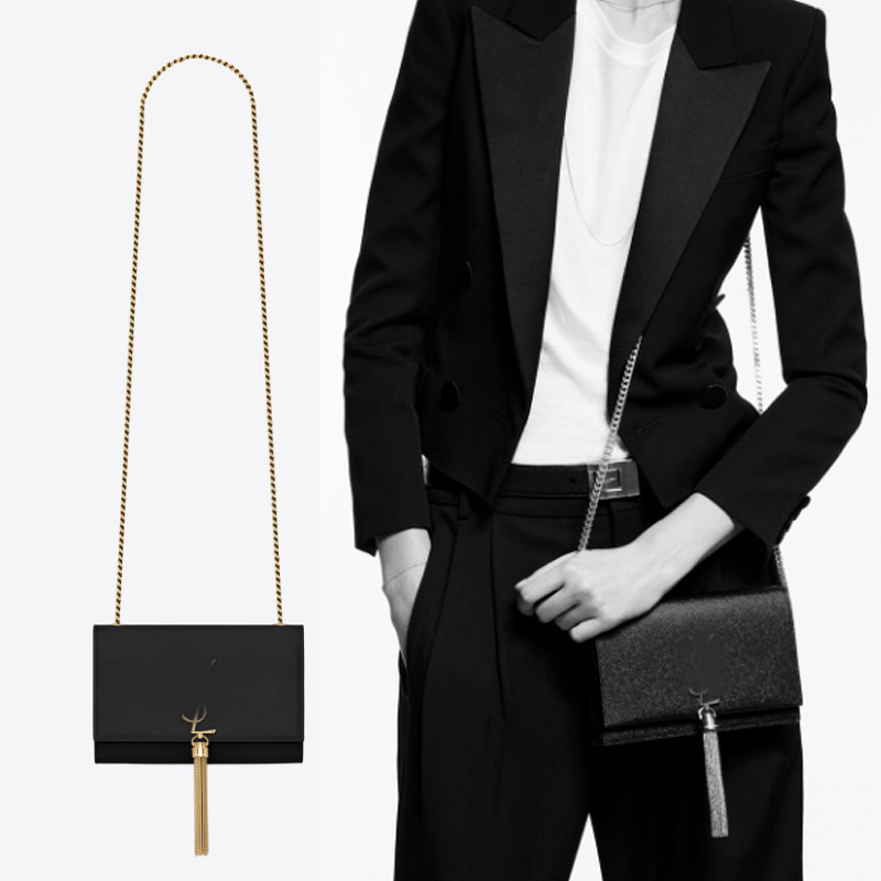 

Flip Bag Chain Shoulder Bag Women Crossbody Purse Fashion Tassel Gold Hardware Letter Flap Plain Genuine Leather Top Quality Lady Handbags, Just box